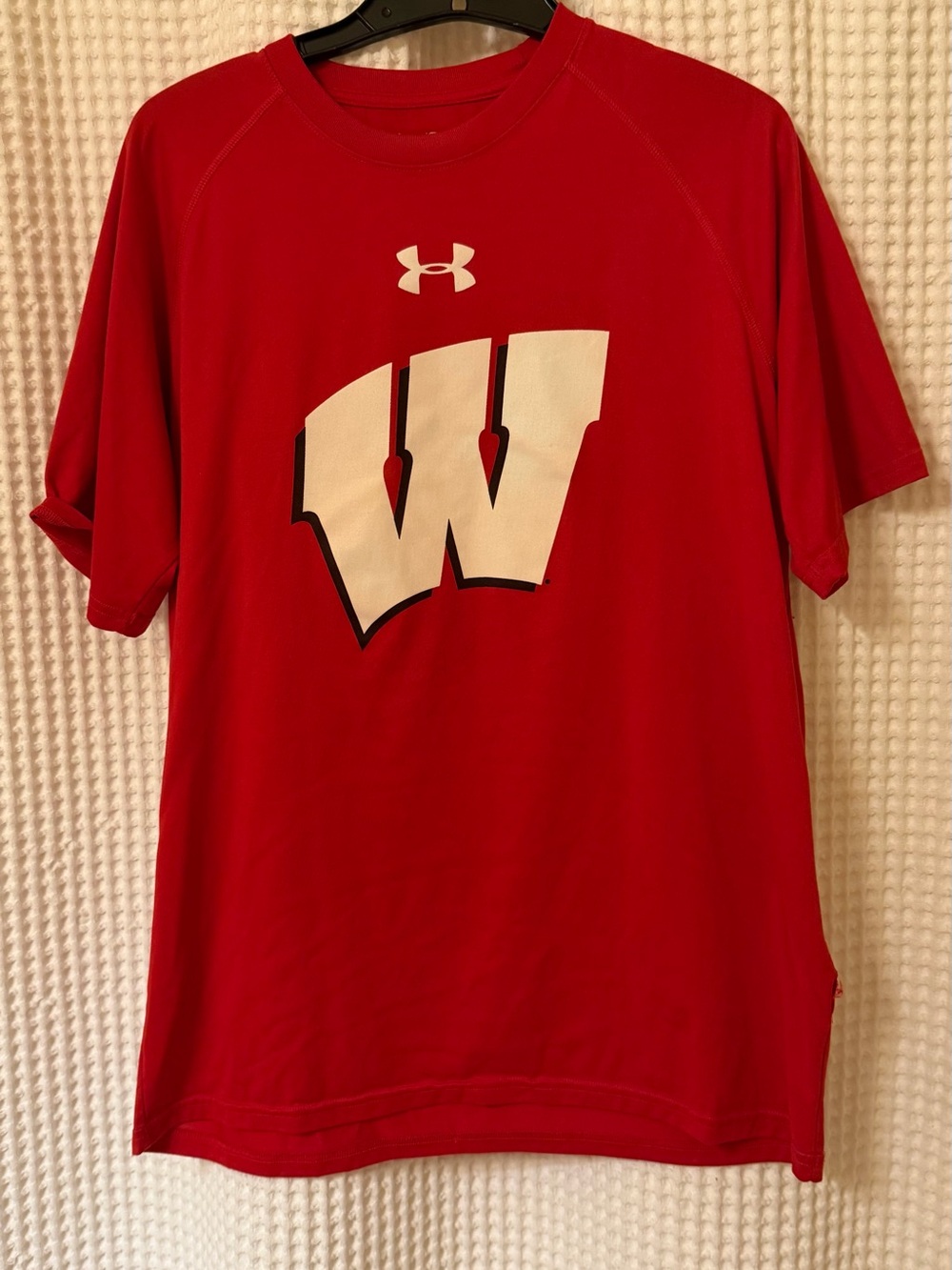 Under Armour Red Short Sleeve Performance Tee with White 'W' Logo